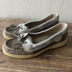 Sperry Brown and Grey Angelfish Boat Shoe Size 8